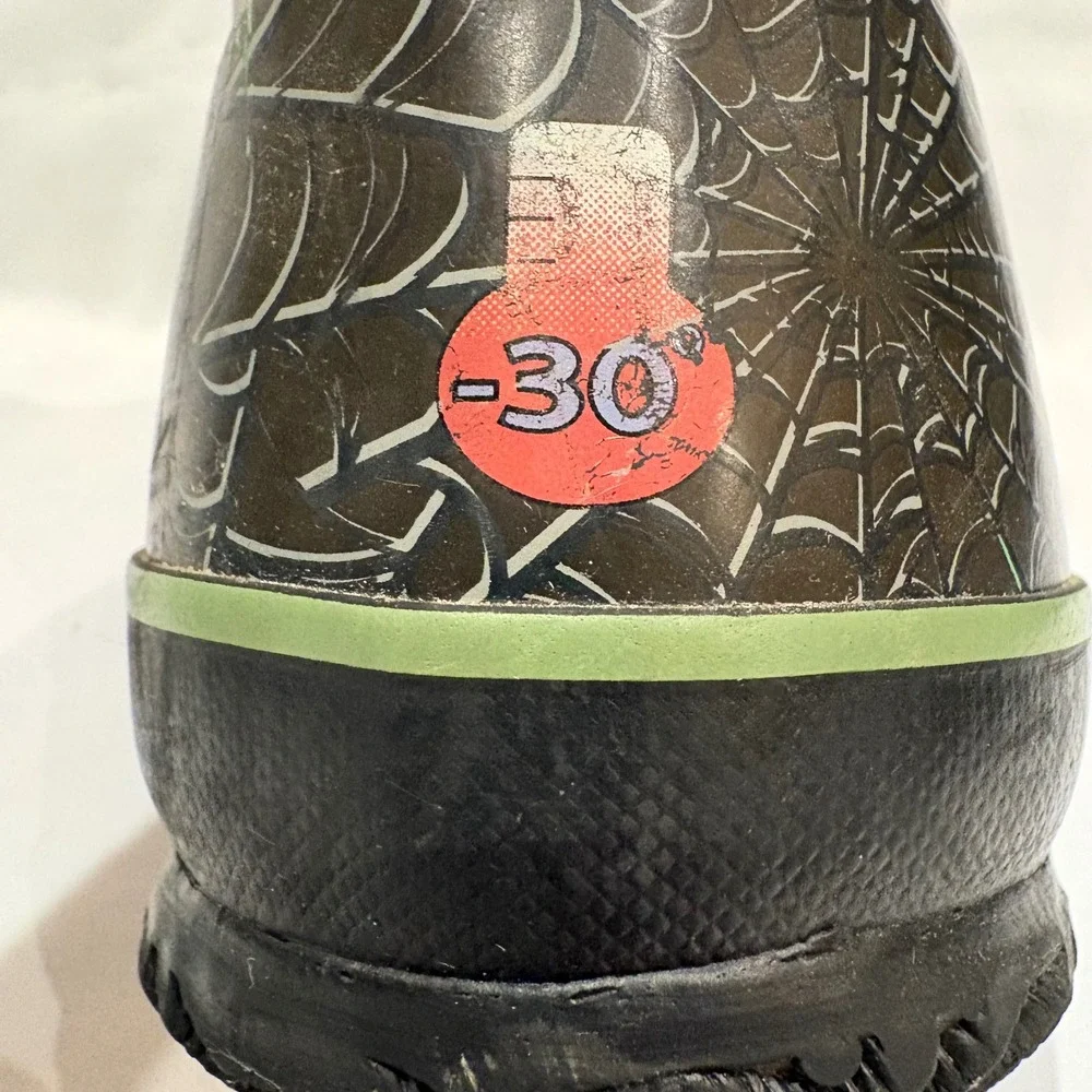 Bogs Classic High Spider Boots Kids 3 Olive Green Waterproof Insulated Rain Snow